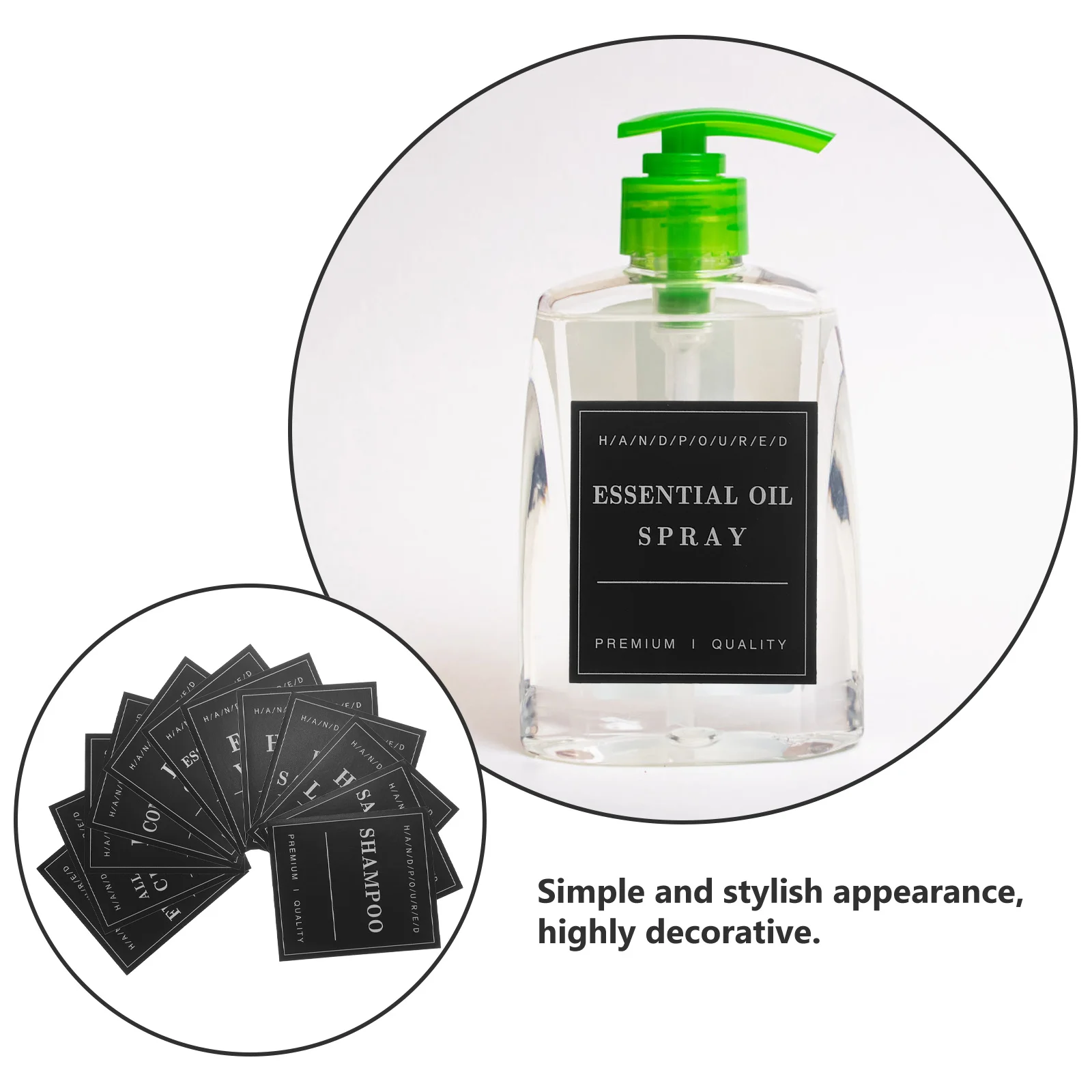 12Pcs Waterproof Sub Bottle Labels for Bathroom Shampoo Dispenser Bottle Organization and Travel Accessories