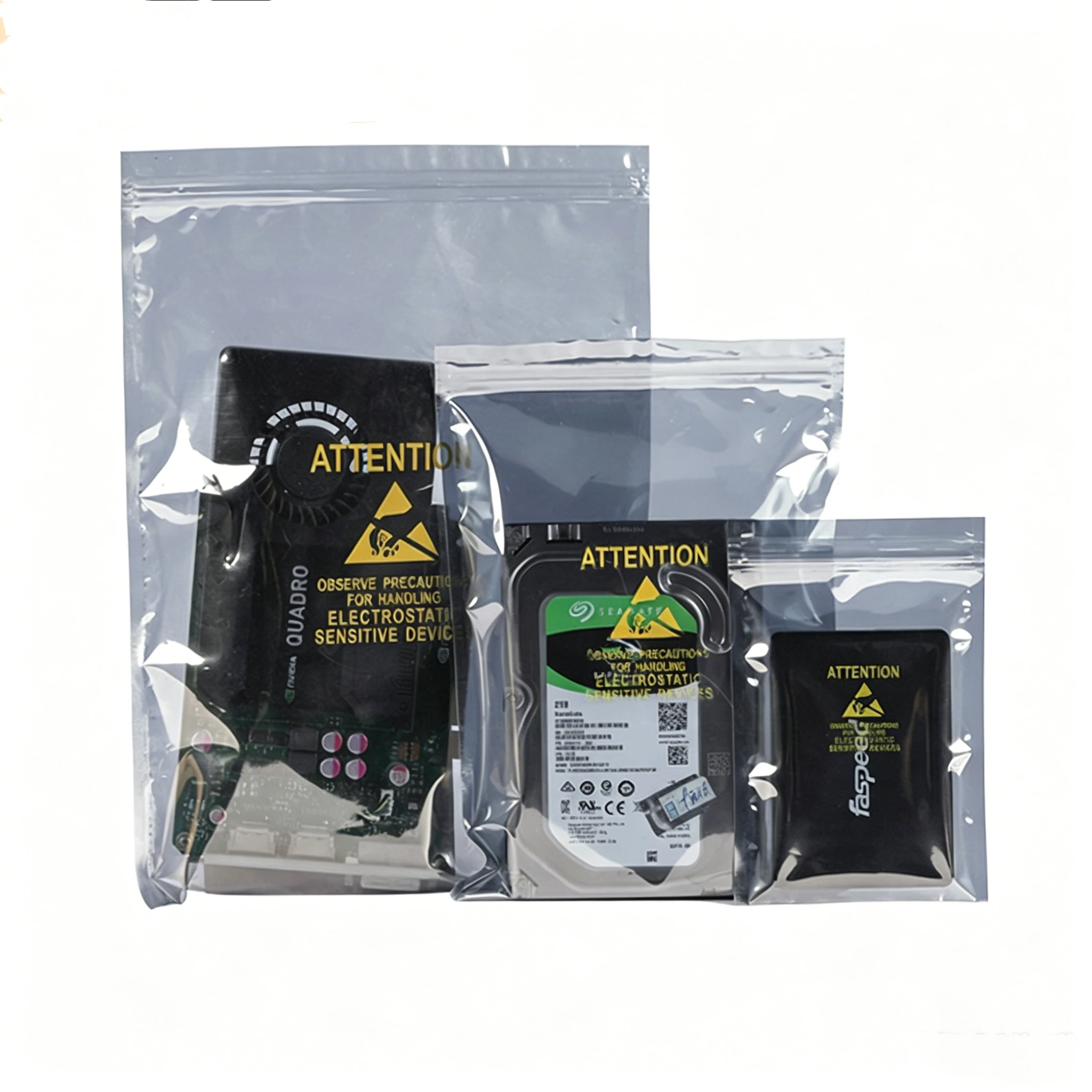 

100PCS Anti Static Shielding Bags, Resealable Attention Ziplock ESD Bags for Electronics, DIY Hard Drive, Phone Storage Pouches