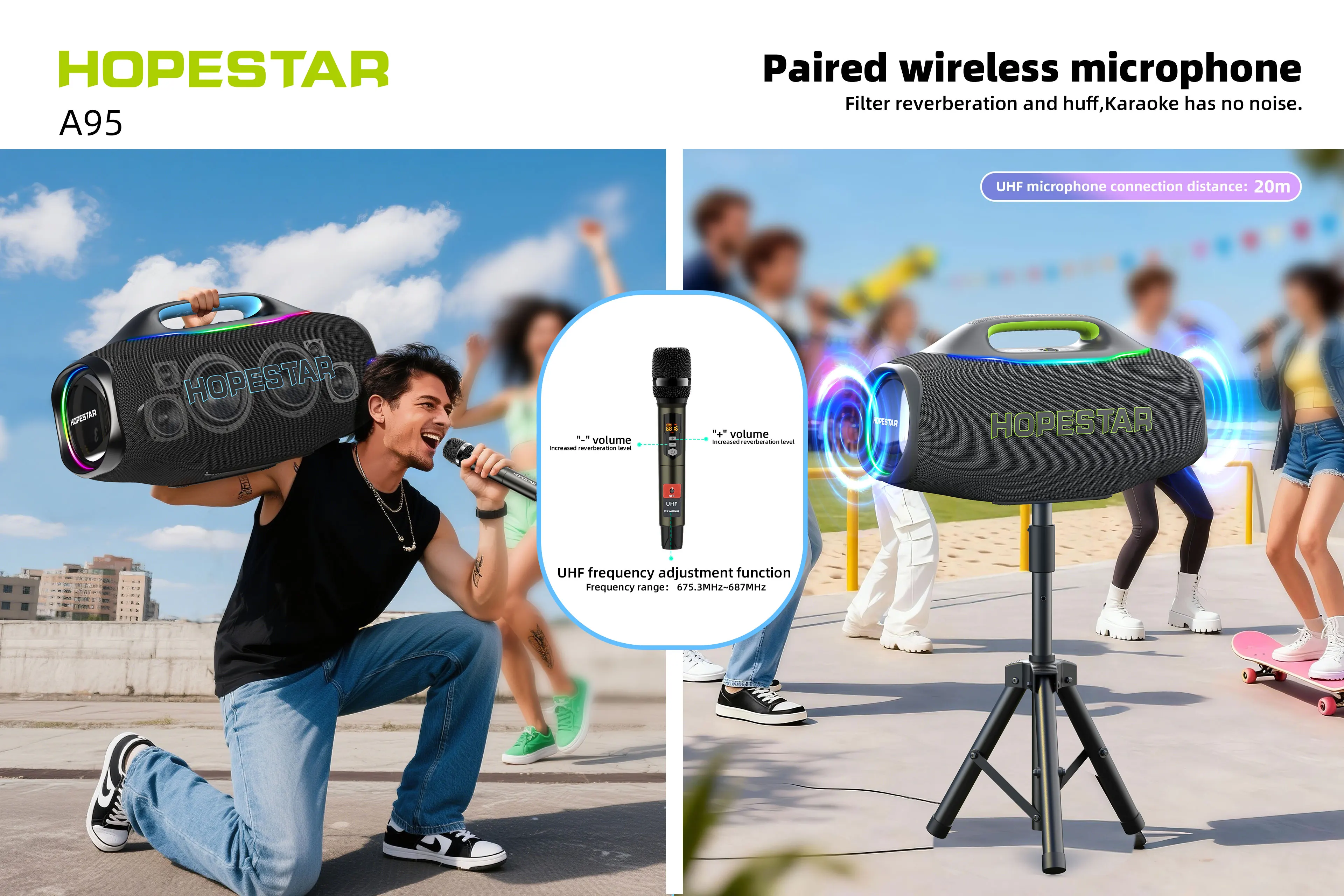 2026 New HOPESTAR A95 580W Subwoofer  Outdoor TF Card TWS FM Speaker RGB  Home Theatre Party  Karaoke Customization Supported