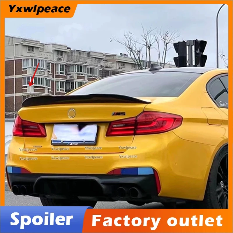 

For BMW G30 5 series sedan 2018-2022 520i 530i 540i G38 Real Carbon Fiber/FRP Black PSM Style Rear Trunk Lip Spoiler