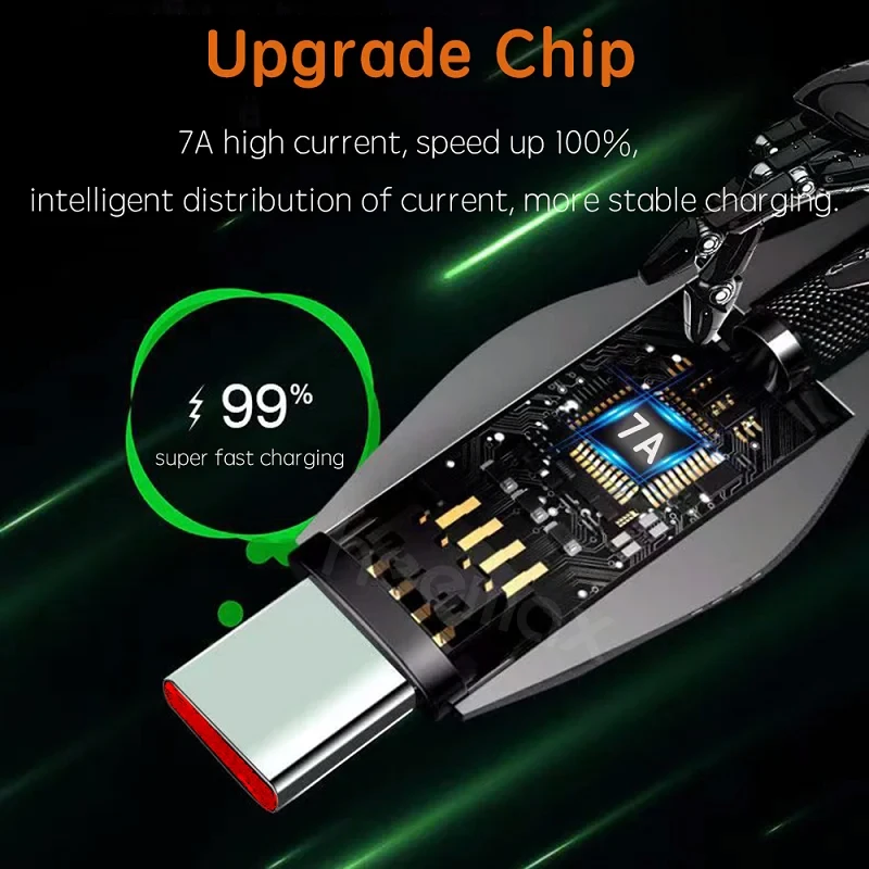 66w Type-C 5A Super Fast Charging Indicator Light Data Cable Suitable For Iphone 5-14 Huawei Xiaomi Vivo Phone Charging Cable
