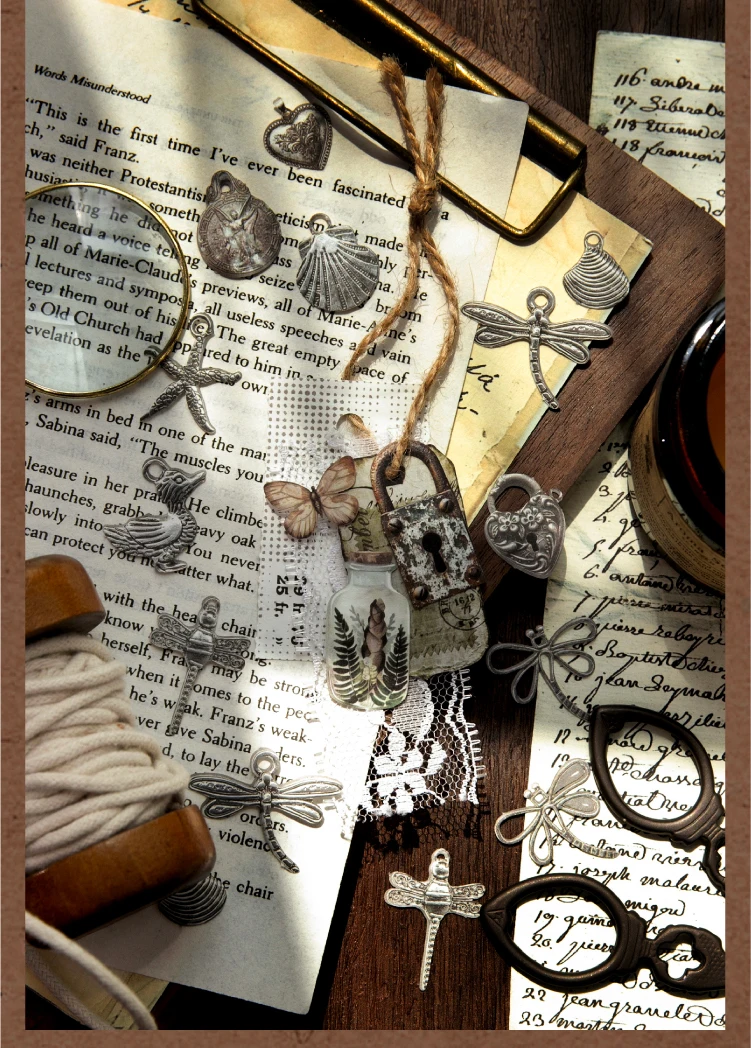 Journal GO 50 Stück Vintage Antik Kleine Gegenstände Aufkleber für Scrapbooking Collage Junk Journal Dekorative Schreibwaren Planer Deko-Sticker – Detail 11