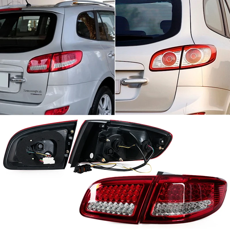 LED Rear Tail Light For Hyundai Santa Fe 2007 2008 2009 2010 2011 2012 Car Turn Signal Light Stop Brake Lamp Driving Fog Lamp