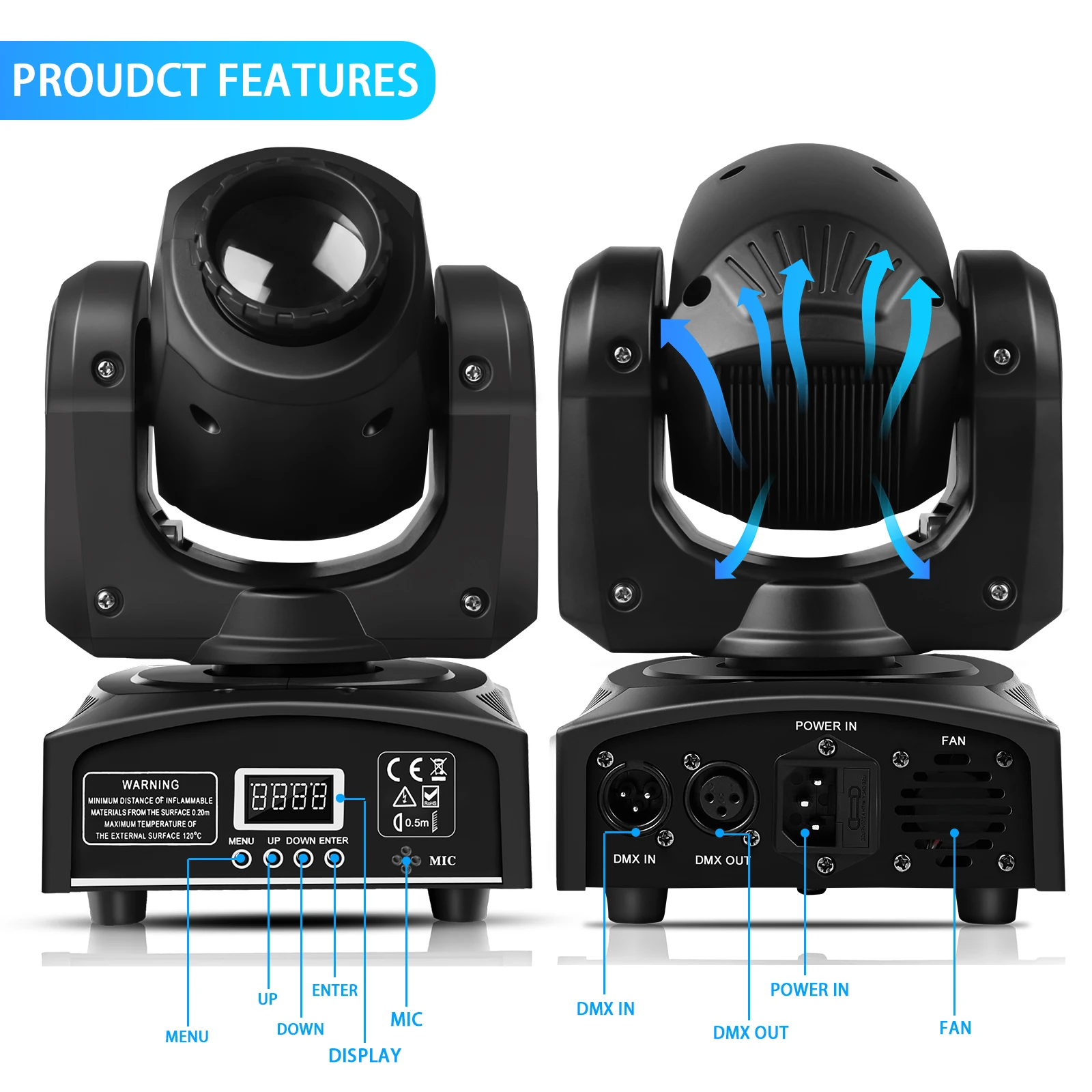 Buysumshine-RGBW LED شعاع متحرك أمامي ، أسود ، أبيض ، 30 واط ، موشور DMX512 ، شعاع Gobo ، أضواء المسرح ، الزفاف ، حفل ديسكو ، دي جي