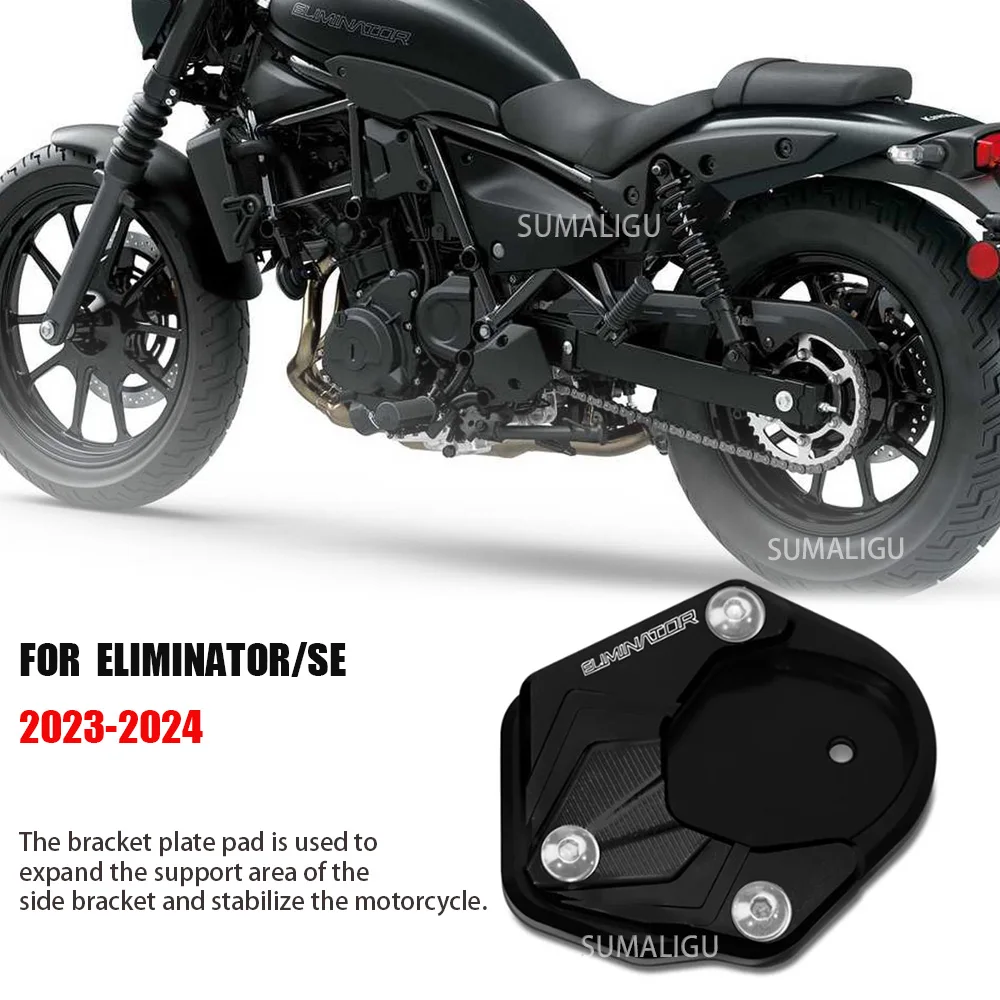 For Eliminator 500 Eliminator500 2024 2025 Motorcycle Accessories CNC Kickstand Foot Enlarger Side Stand Extension Pad