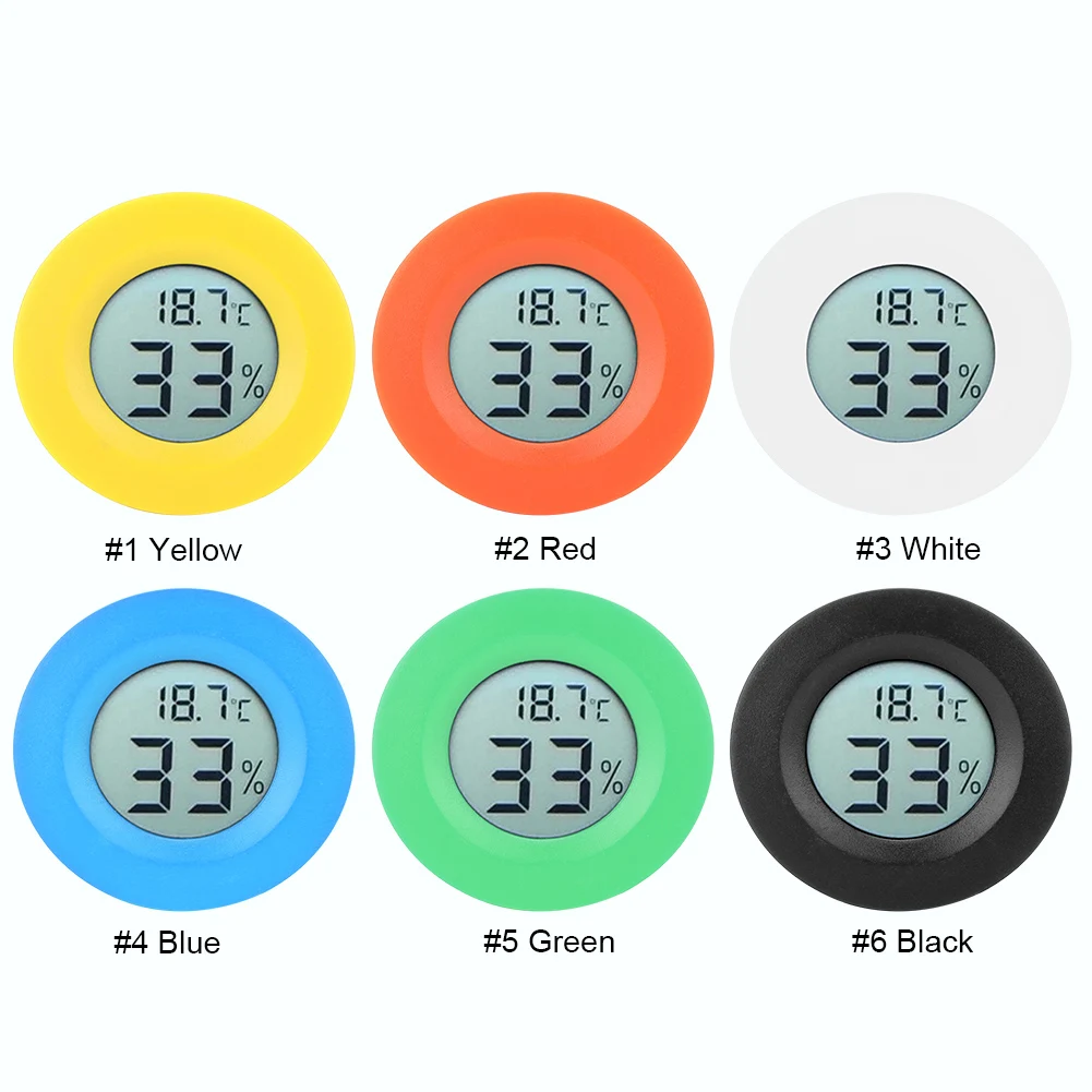 Mini Circular Embedded Digital LCD Thermometer Hygrometer Humidity Temperature Meter Indoor Digital Thermometer Hygrometer