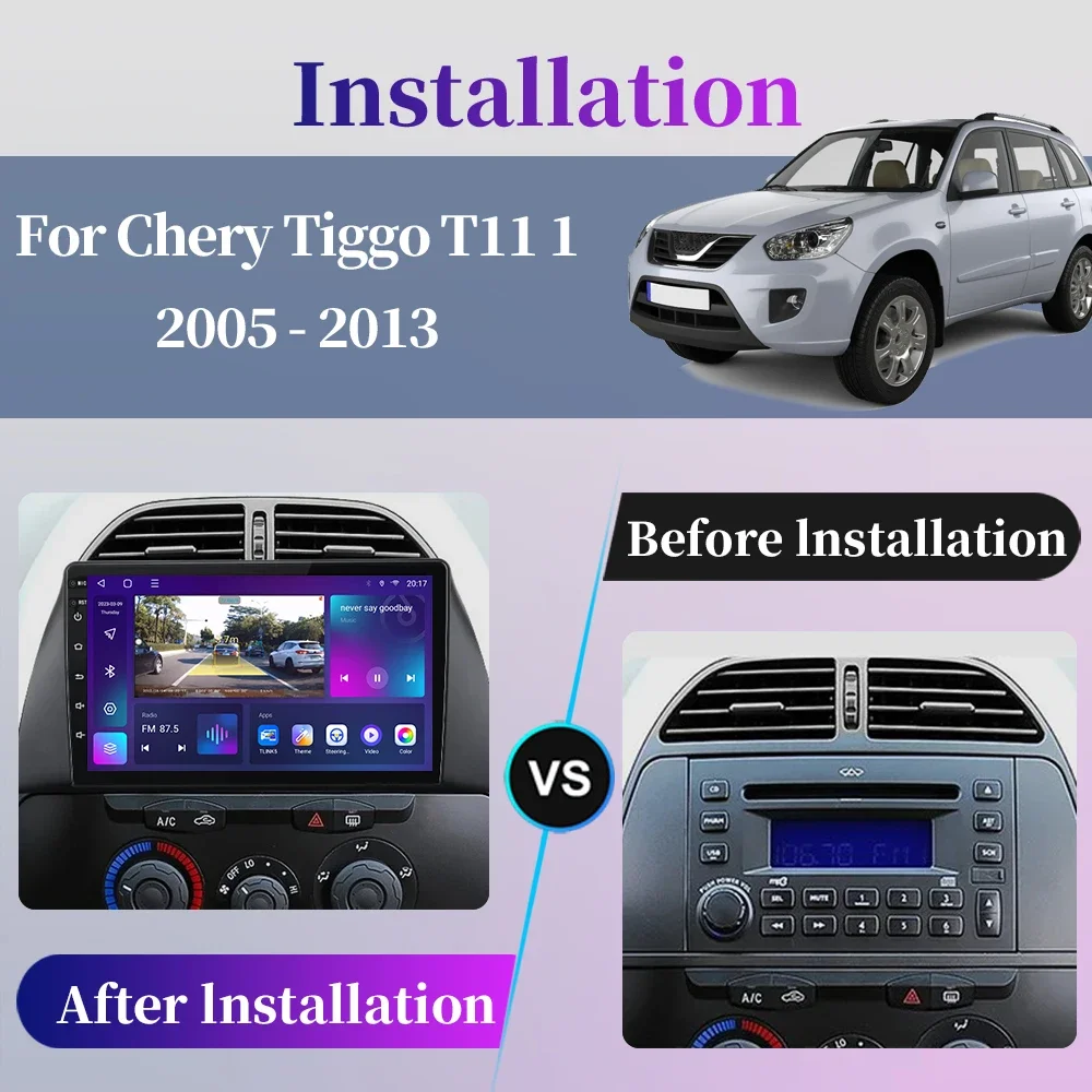 For Chery Tiggo T11 1 2005 - 2013 Android Car Radio Multimedia Video Player Navigation GPS Carplay Touch Screen Auto Stereo WIFI