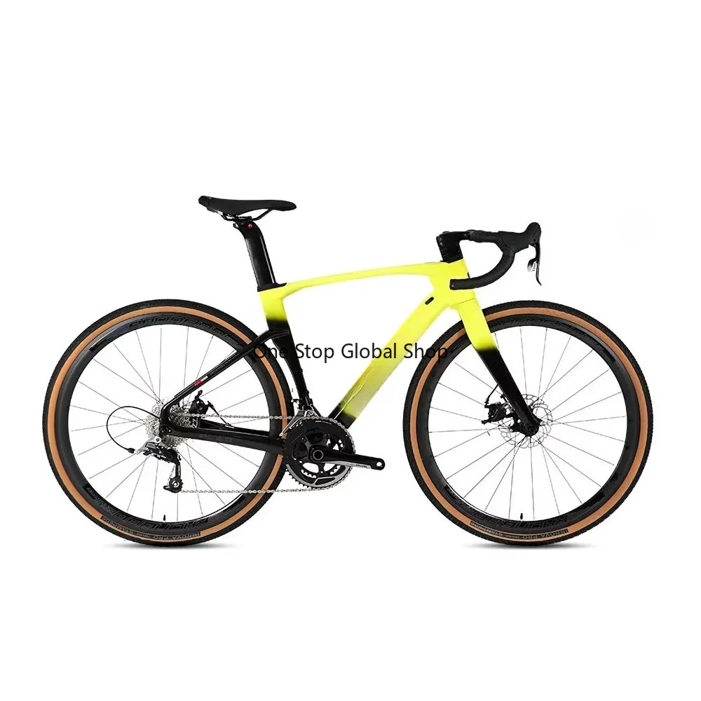 Racing Gravel 700c 24 Speed Carbon Hybrid Road Bike Black 46cm Unisex Manual Fulfillment