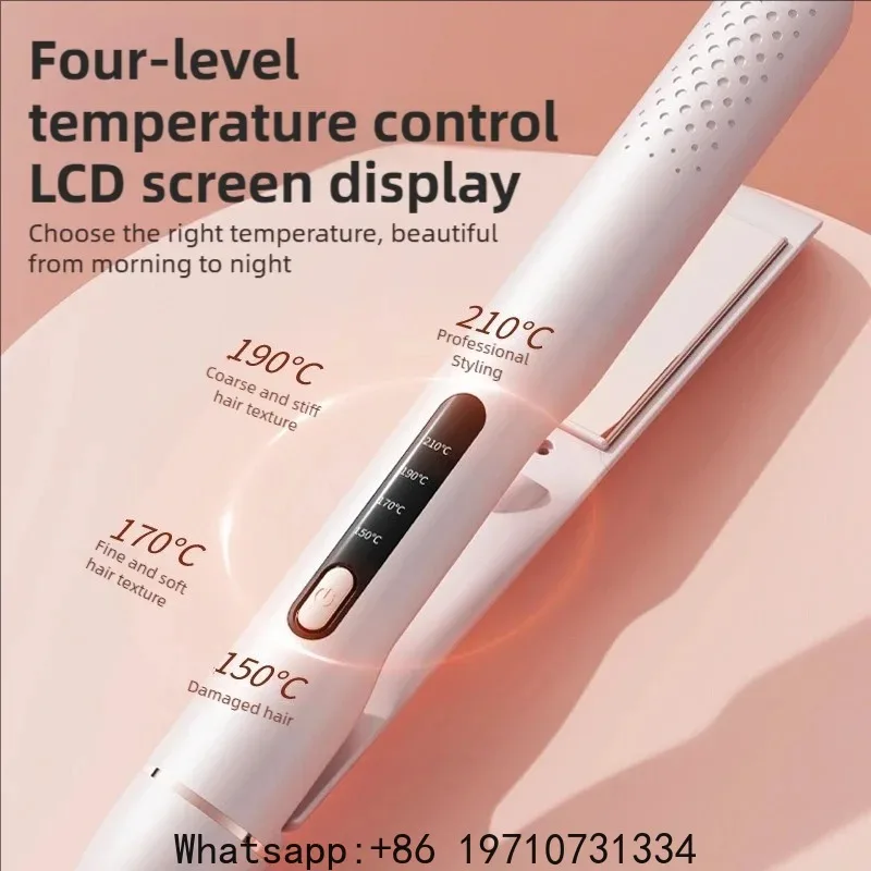 2 in 1 Hair Straightener Curling Iron Professional Straightening Clip-In Quick Heating with LCD Display Styling Tool