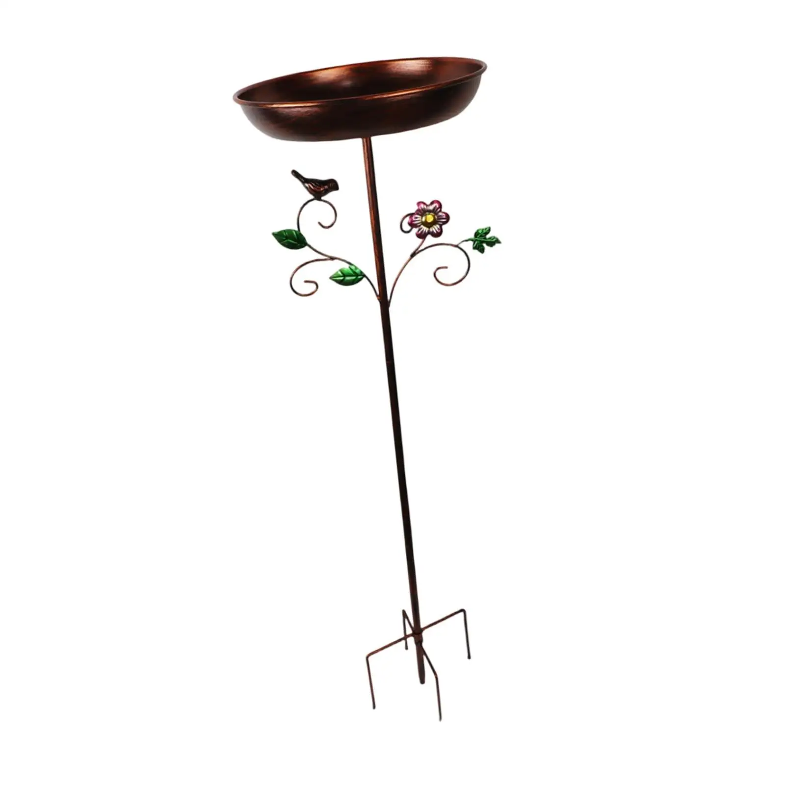 Bird Bath Assembly Feeding Station Landscape Iron with 5 Pronged Base for Hummingbird Balcony Wildbird Drinking Fence Backyard