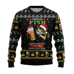 Fashion Beer Ugly Christmas Sweater For Men Clothing Hip Hop Bar Party Women Sweatshirts Casual Male Pullovers Beers Tracksuit