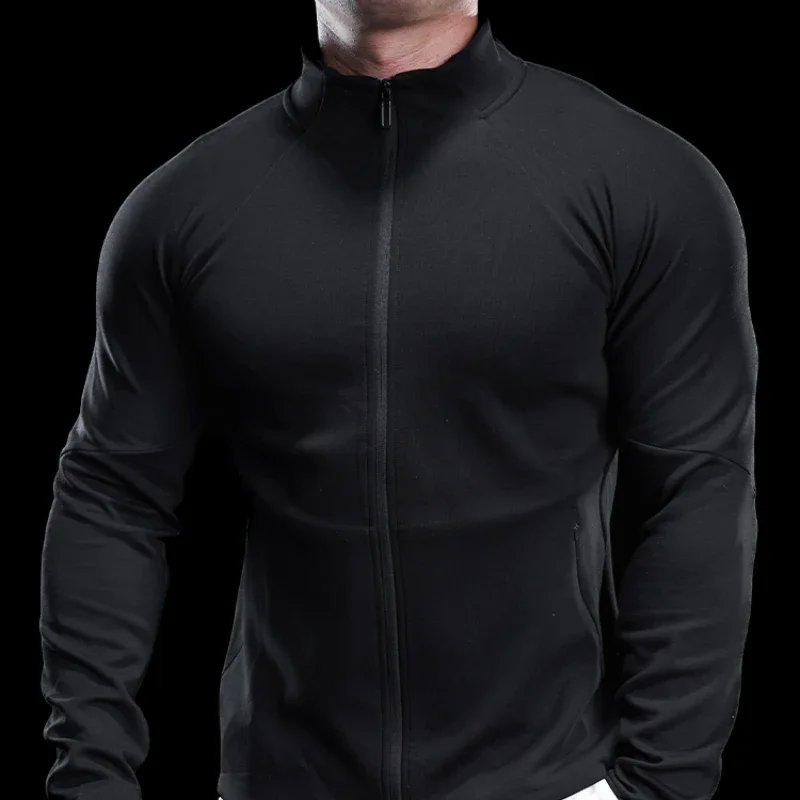 Men's Outdoor Cycling Sweatshirt Running Training Elastic Coat Gym Tights Jacket Dry Fit Breathable Compression Tops