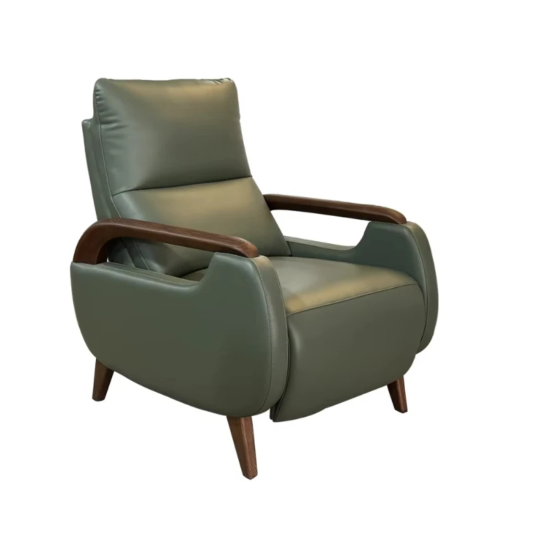 Solid wood armrest electric lift recliner heavy leather electric sofa anti-fouling and retractable