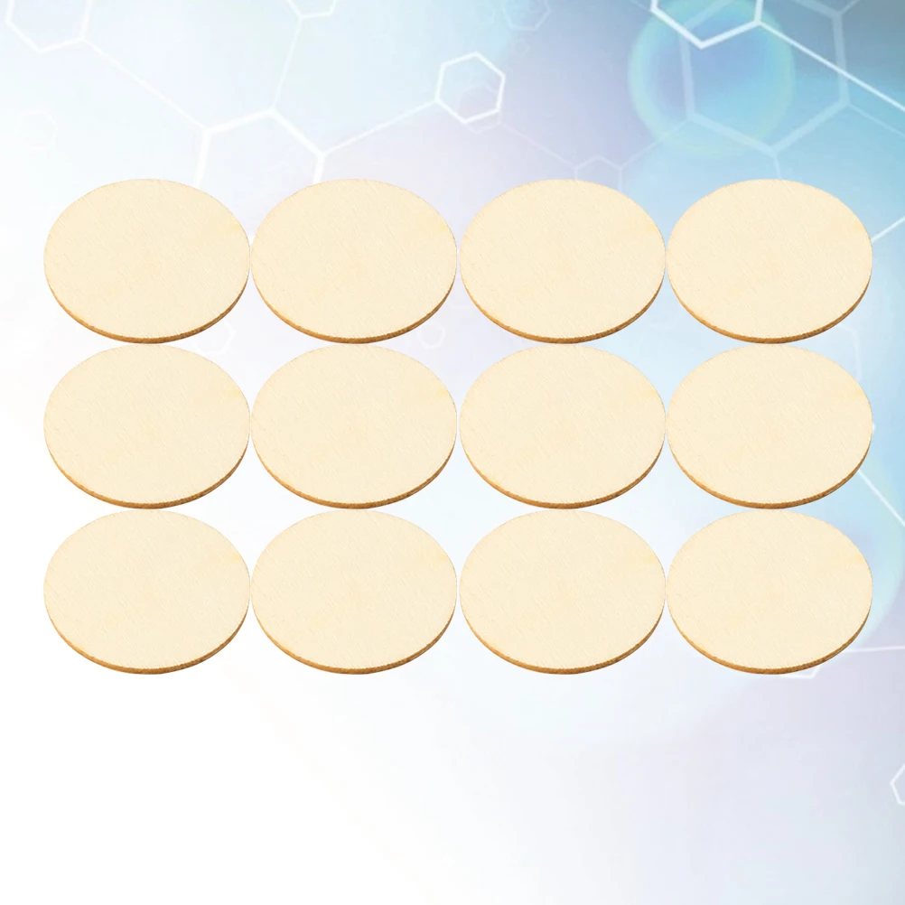 

50pcs Round Wood Slice Unfinished Wooden Piece for Craft Decorations DIY Painted Small Circles Premium Environmental Smooth