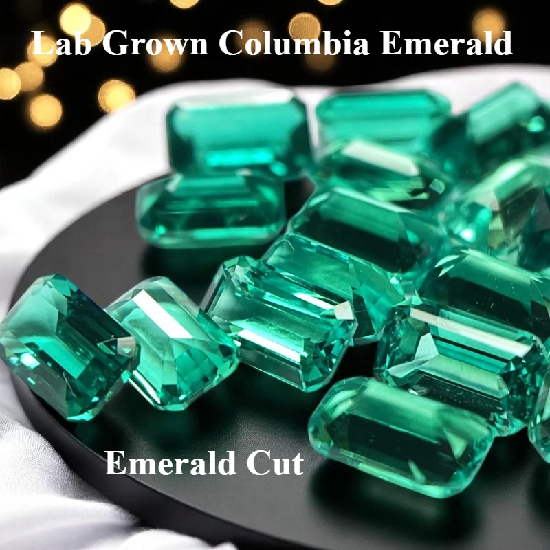 

Lab Grown Columbia Emeralds Gemstones Hydrothermal Emerald Cut for Diy Jewelry Making Selectable AGL Certificate