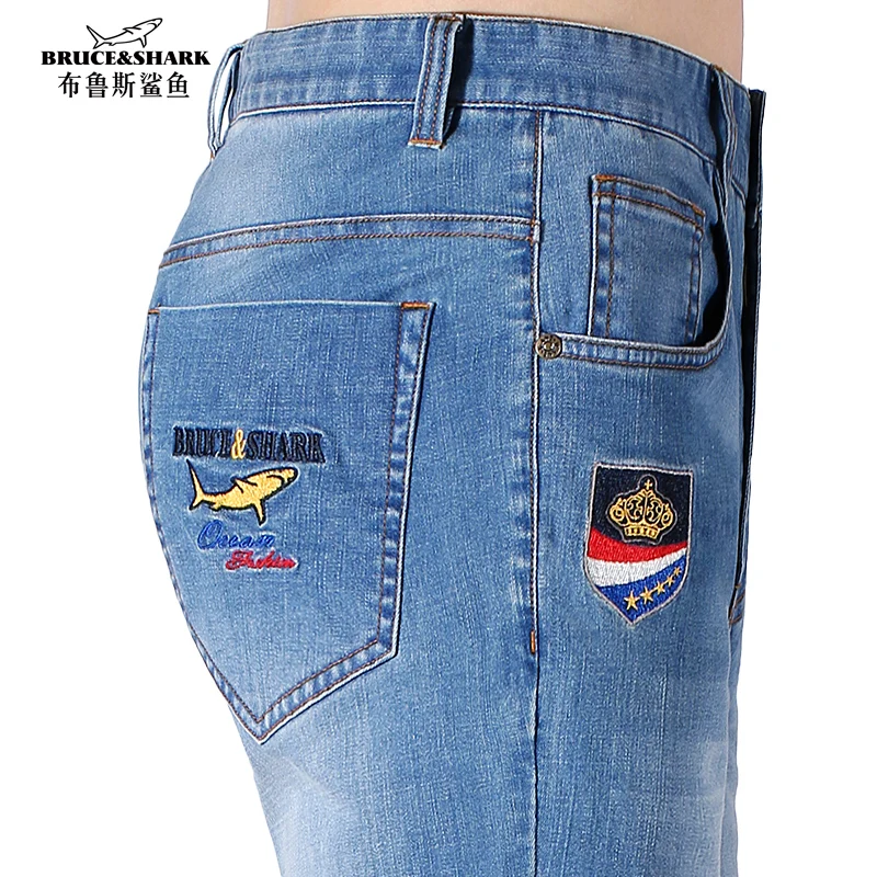 

Bruce&Shark 2024 New Summer Baggy Jeans Mens Stretching Cotton Straight Leg Denim Casual Fashion Jeans for Men big size 42