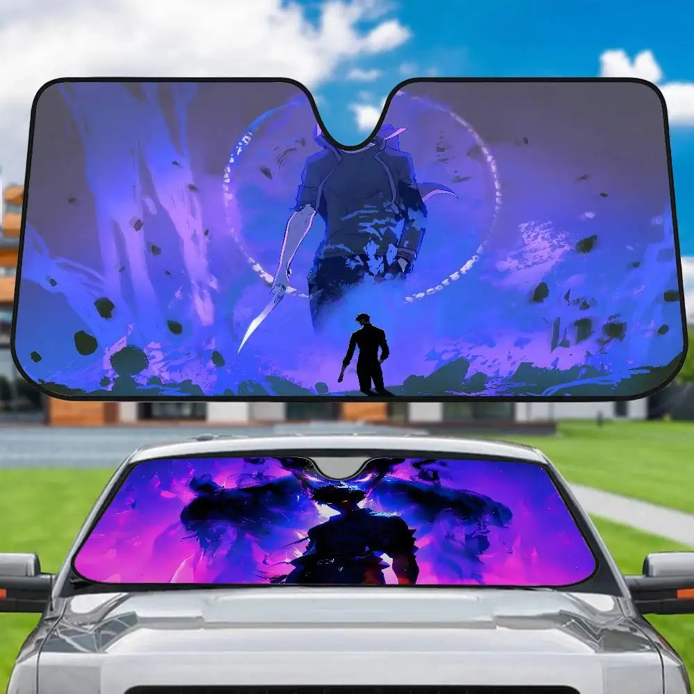 

S-Sung Jinwoo Anime Car Windshield Sunshade Cover Foldable Automotive Sun Shade Visor Window Uv Reflector Cars Keep Car Cool