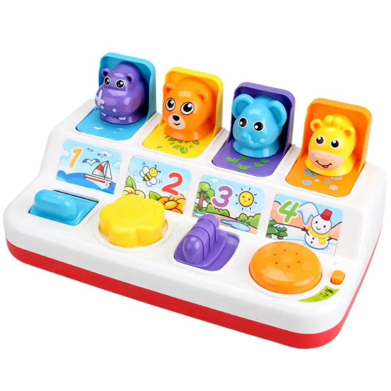 Button Press Toy For Kids Developmental Toys For 1 Year Old Animal Color Sorting Toys Toddler Toys 4 Cartoon Animal For Kids