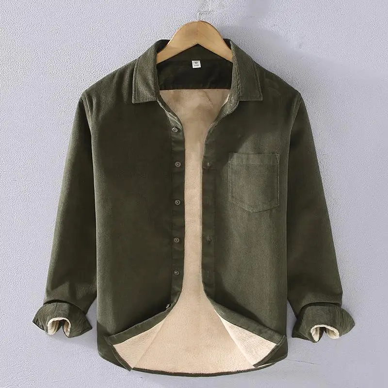 

Haome Warm Mens Velvet irt Square Collar Striped Long Sve Faionable Inner Wear Casual Comfortable Stretchy ex