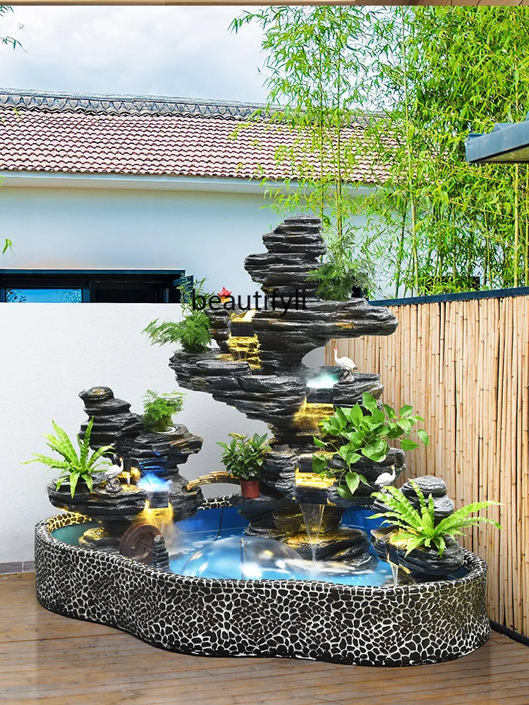 Outdoor Villa Garden Courtyard Decoration Fish Pond Floor Ornaments Artificial Mountain and Fountain Balcony Fish Tank