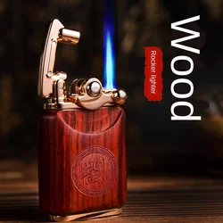 JOBON Sandalwood Butane Gas Lighter Windproof Rocker Blue Flame Straight Torch Turbo High Pressure Jet Torch Men's Gift