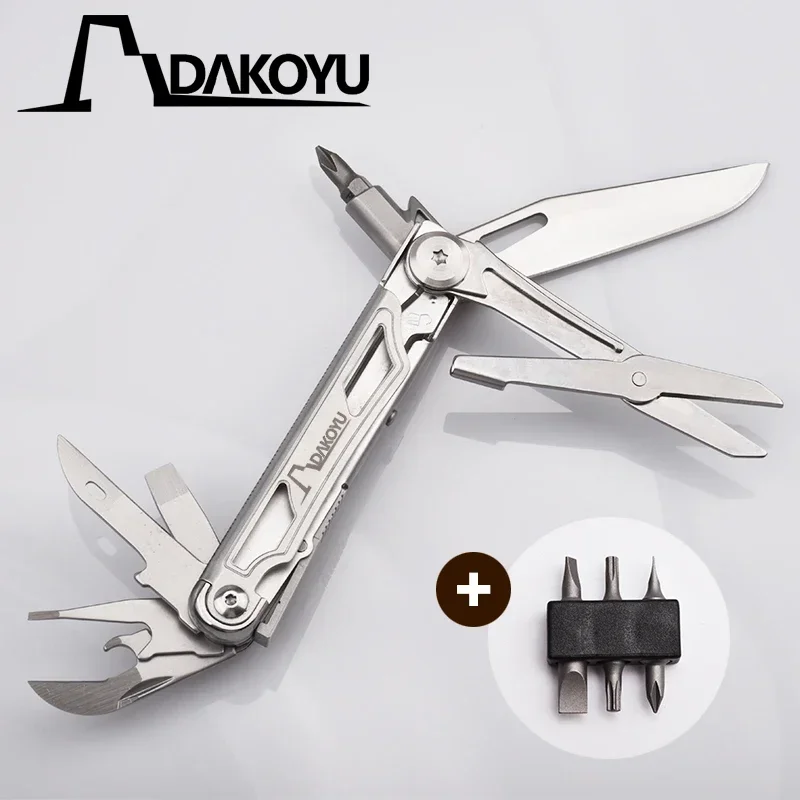 DAKOYU 14 in 1 Mini Portable Multifunctional EDC Multi Tool Outdoor Camping Unilateral Tool Swiss Tool