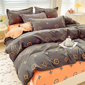 Modernes Modebett für Paare, beruhigendes Blatt, 100% tröstende Baumwolle, 4 PCs, 4 PCs 6 Hauptverkäufe moderne Paarer - №3