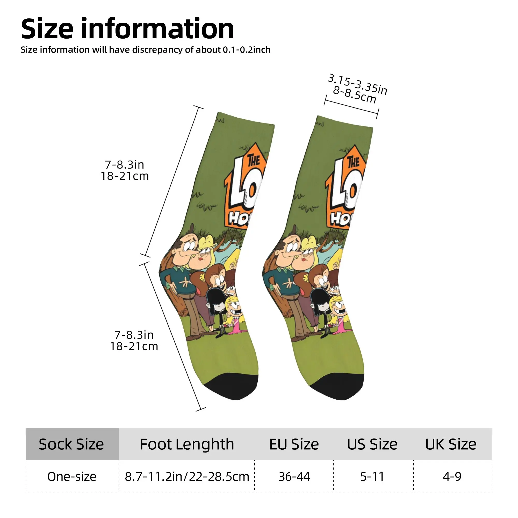 L-Loud Houses Family Cartoon Socks  Design Stockings Non-Slip Unisex Men Socks Comfortable Autumn Gothic Outdoor Socks