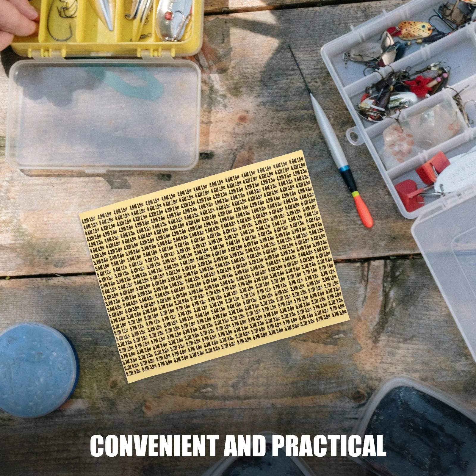 

2 Sheets Paper Fishing Line Decals Organizational Stickers for Tackle Box Angling Gear Management Supplies Fishing Line Stickers