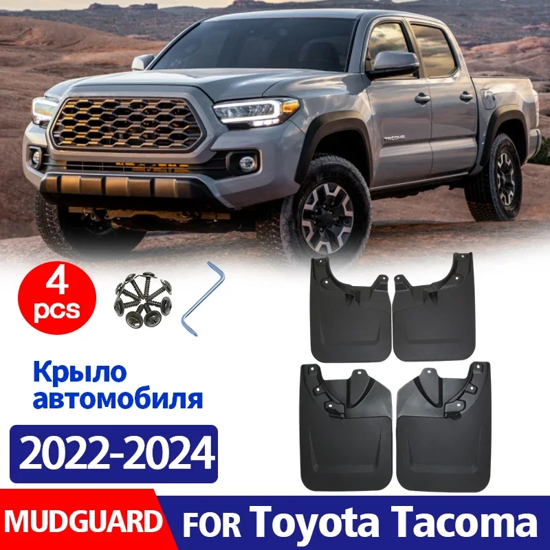 

FOR Toyota Tacoma 2022 2023 2024 Mudguard Fender Mud Flap Guards Splash Mudflaps Car Accessories Front Rear 4pcs