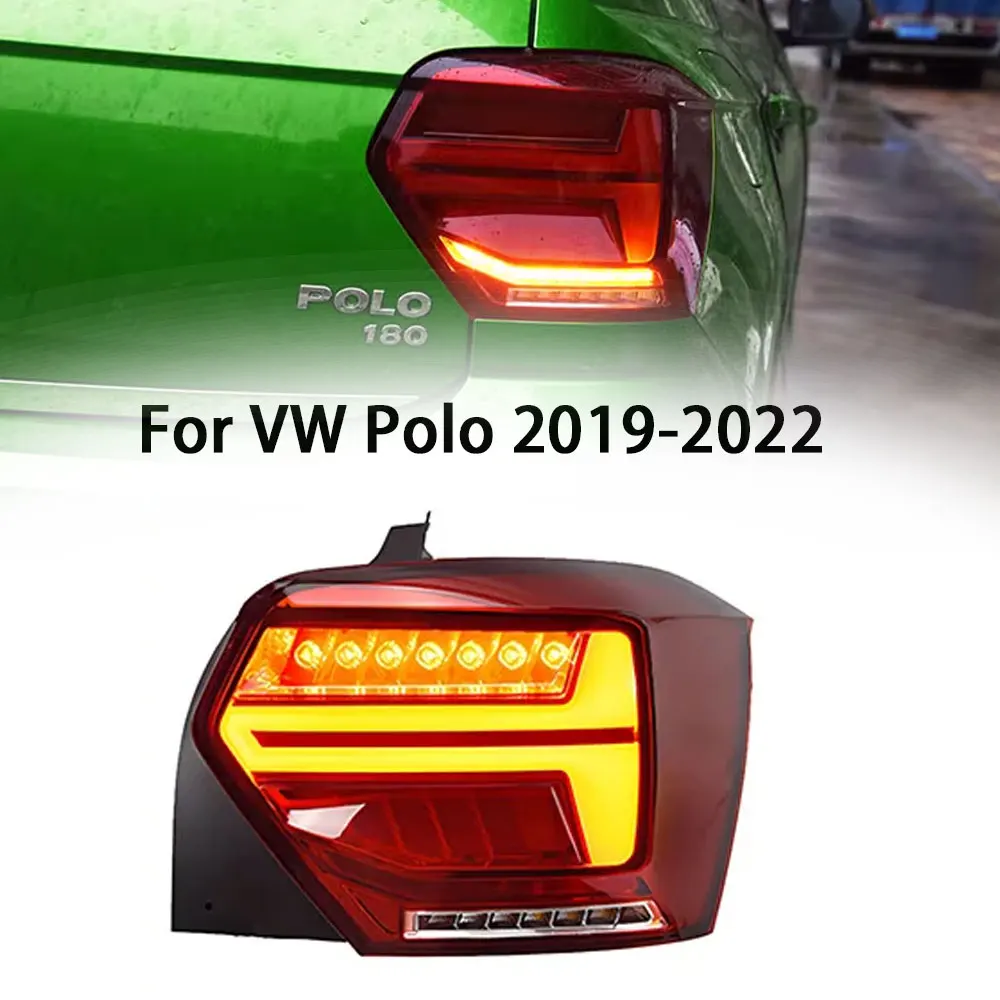 Car Lights For Volkswagen VW Polo Plus 2019-2023 Modified Rear Lamp Assembly LED DRL Brake Turn Signal Taillight Accessories