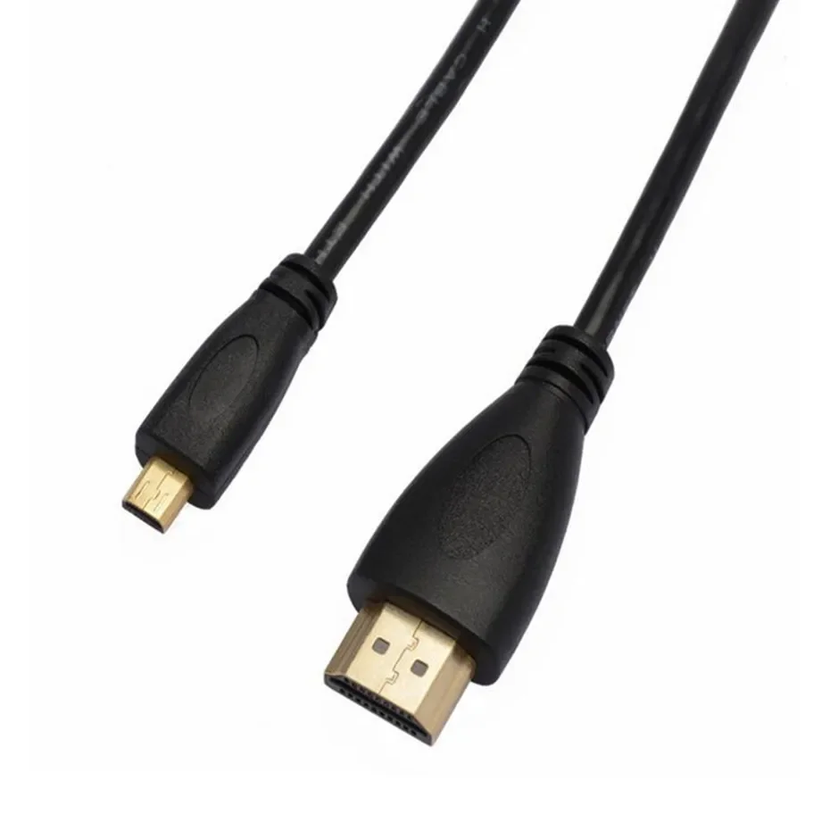 Micro typu D do wpisania kabla HDTV 0.5m 1m 1.5m 3D 4K męski wysokiej jakości pozłacany Adapter HD do tabletu HDTV kamera PC