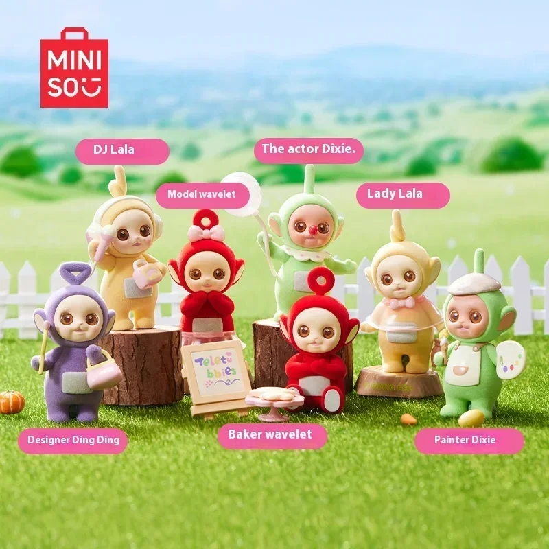 MINISO Teletubbies Collectible Figurine Desktop Decor Toy Statue Trendy Display Ornament Kawaii Present Cute Kids Birthday Gift