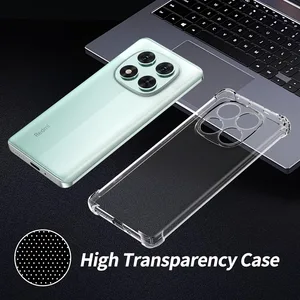 Casing Transparan TPU untuk Xiaomi Redmi Note 14 Pro 5G Pro+ Plus Penutup Pelindung Empat Sudut Bumper Anti Guncangan Coque Fundas 12 casing ponsel xiaomi penjualan terbaik - №