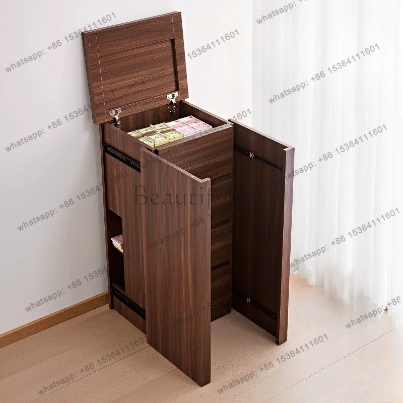 LDSolid Wood Hidden Drawer Locker Hidden Storage Cabinet Living Room Modern Simple Bedroom Living Room Cabinets