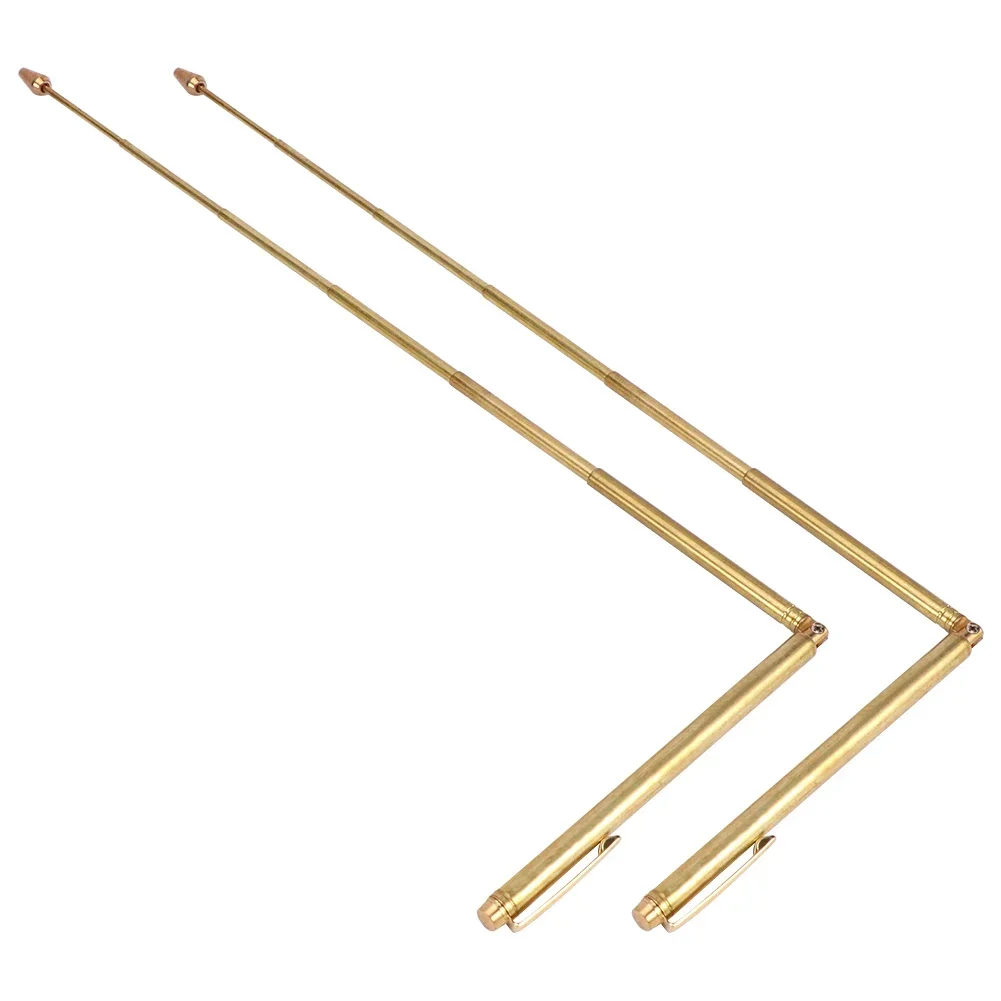2Pcs Pure Copper Metal Detector Rod Flexible Water Portable Witching Dragon Seeking Divining Dowsing Rod Gold