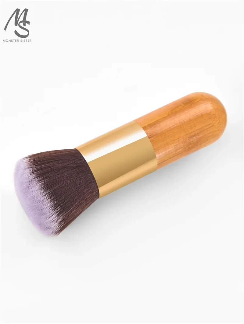 1PC Fashion Round Bamboo Handle Makeup Brush Foundation Powder Blusher Brush Cosmetic Brushes Pro Beauty Makeup Tools Large