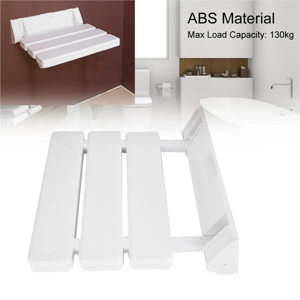 Asiento de ducha montado en la pared, taburete de aleación de aluminio, plegable, ahorro de espacio, Banco de ducha blanco, baño doméstico, uso en