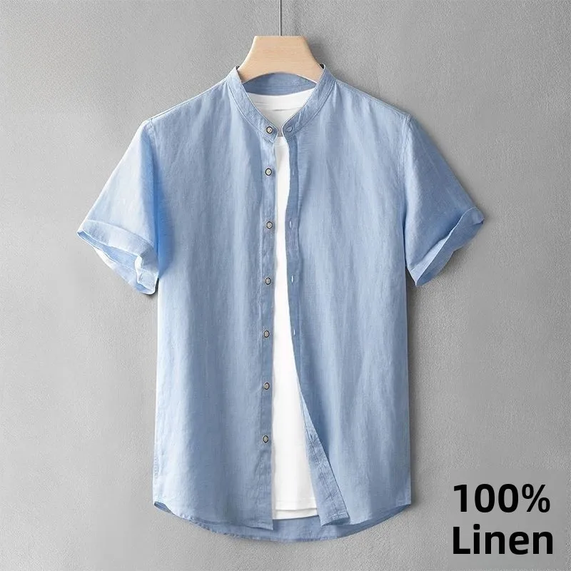 

Linen irt Мужской ort Sve Белый Летний Тонкий Свободный Повседневный Хлопок Linen irt M Нижний Материал Однотонный Топ