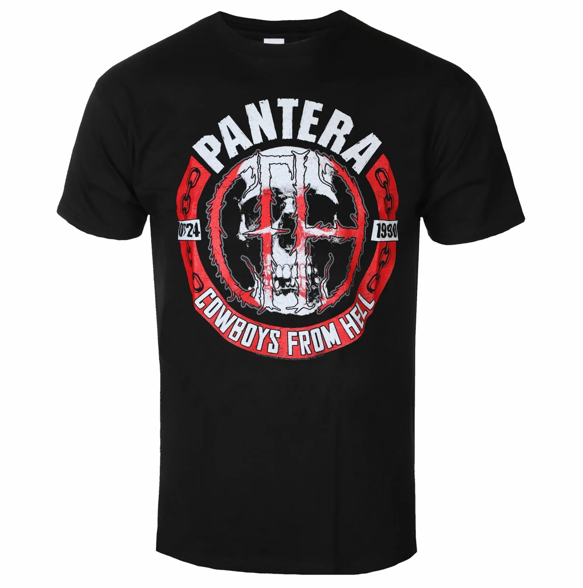 Pantera - Skull Circle Art Pattern Metal Band T-Shirt Casual Street Style Cotton T-Shirt Suitable for Both Men and Women