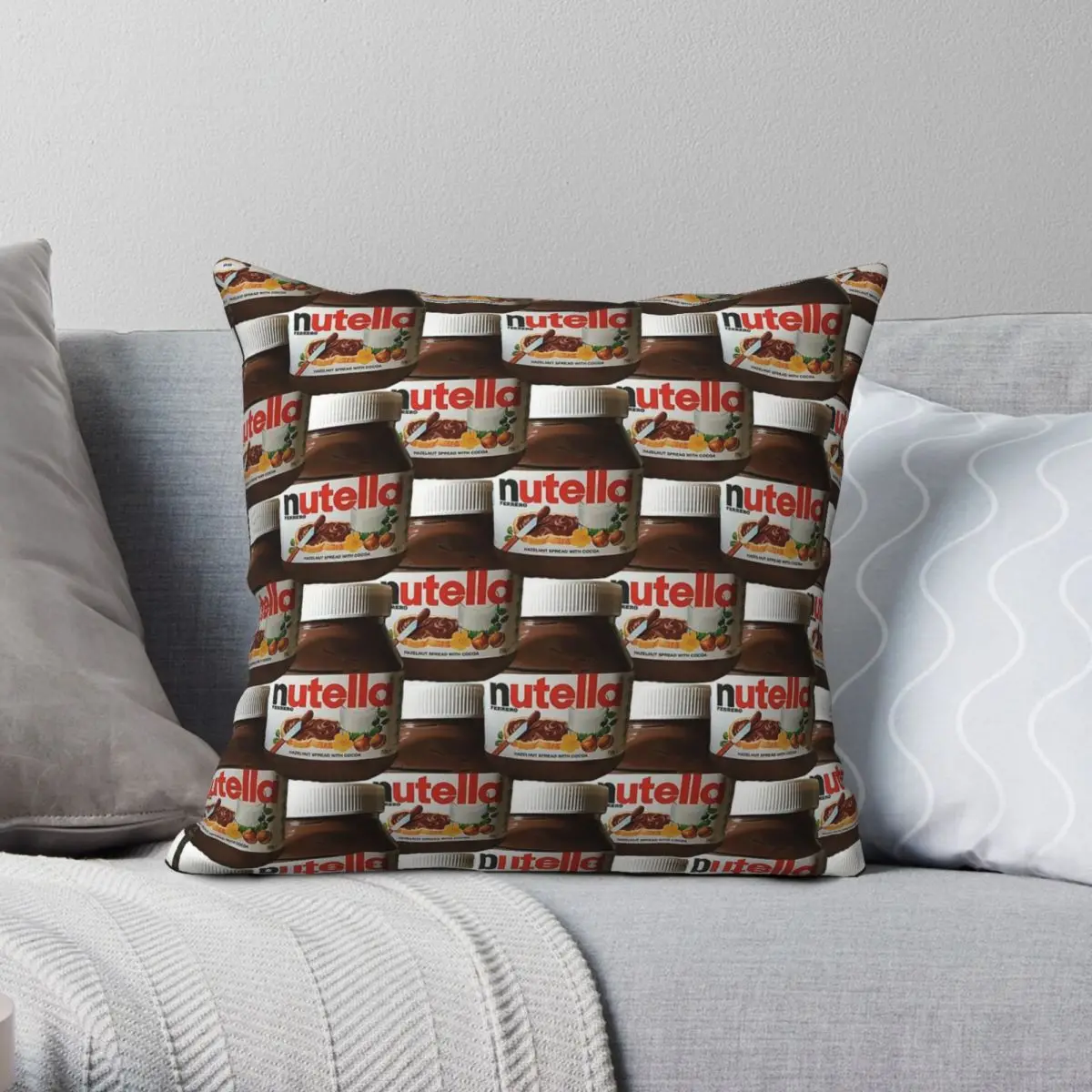 Nutella Digital Dream Square Pillowcase Polyester Linen Velvet Printed Zip Decorative Pillow Case Bed Cushion Cover 18