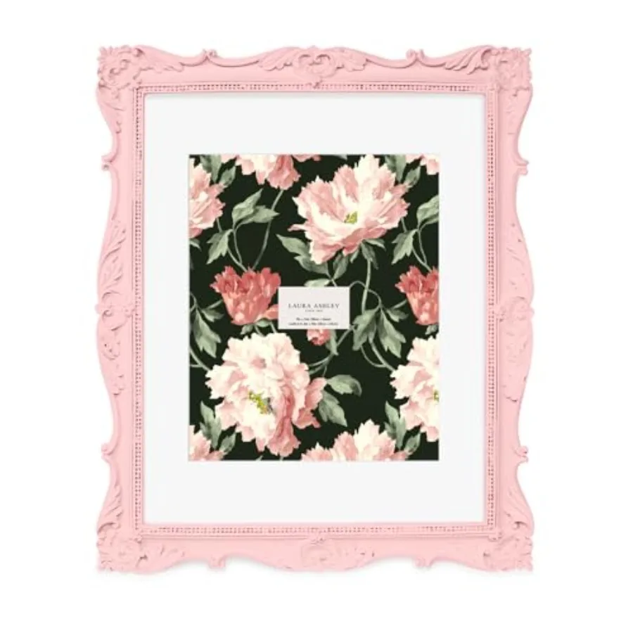 

Ornate Textured Hand-Crafted Resin Picture Frame, Wall Mount, Decorative Floral Design Home Décor, Photo Gallery, Art, More,(Ma