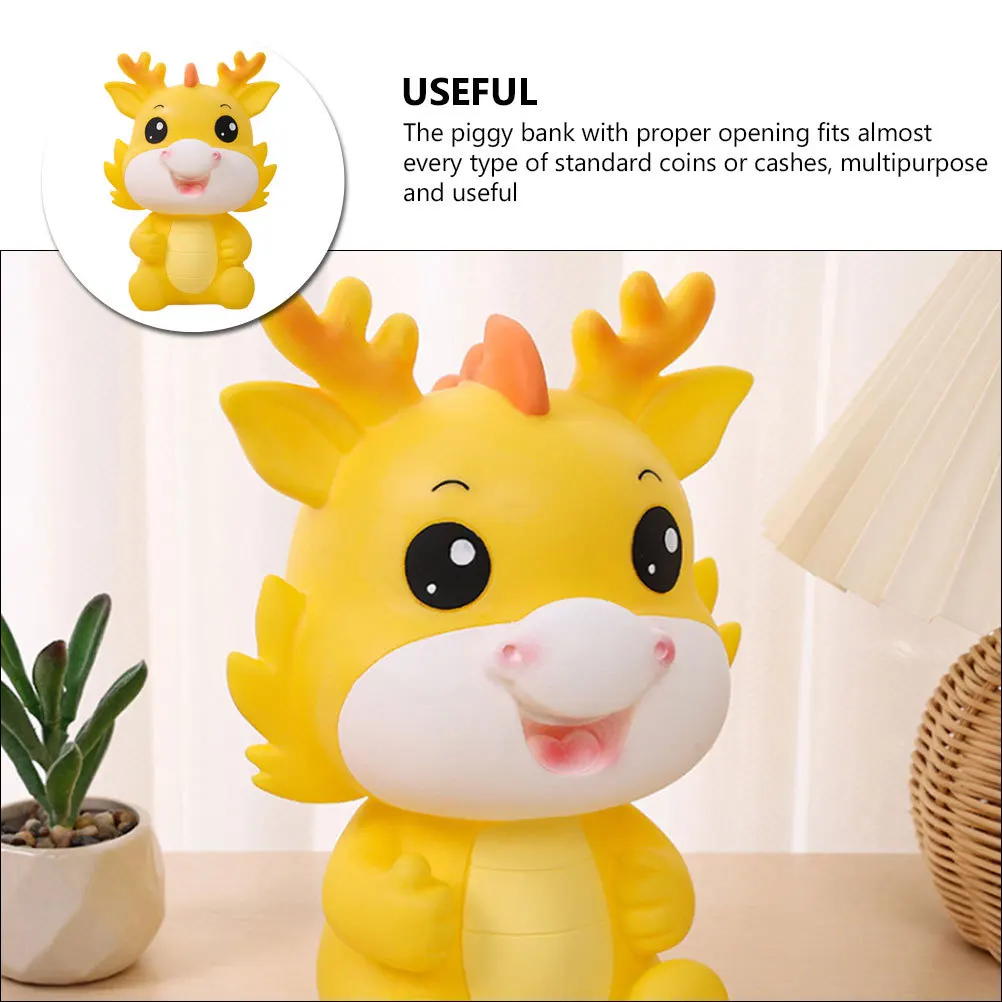 

Decorate Student Ornament Zodiac Dragon Decorations for Bedroom Vinyl Decorative Money Jar