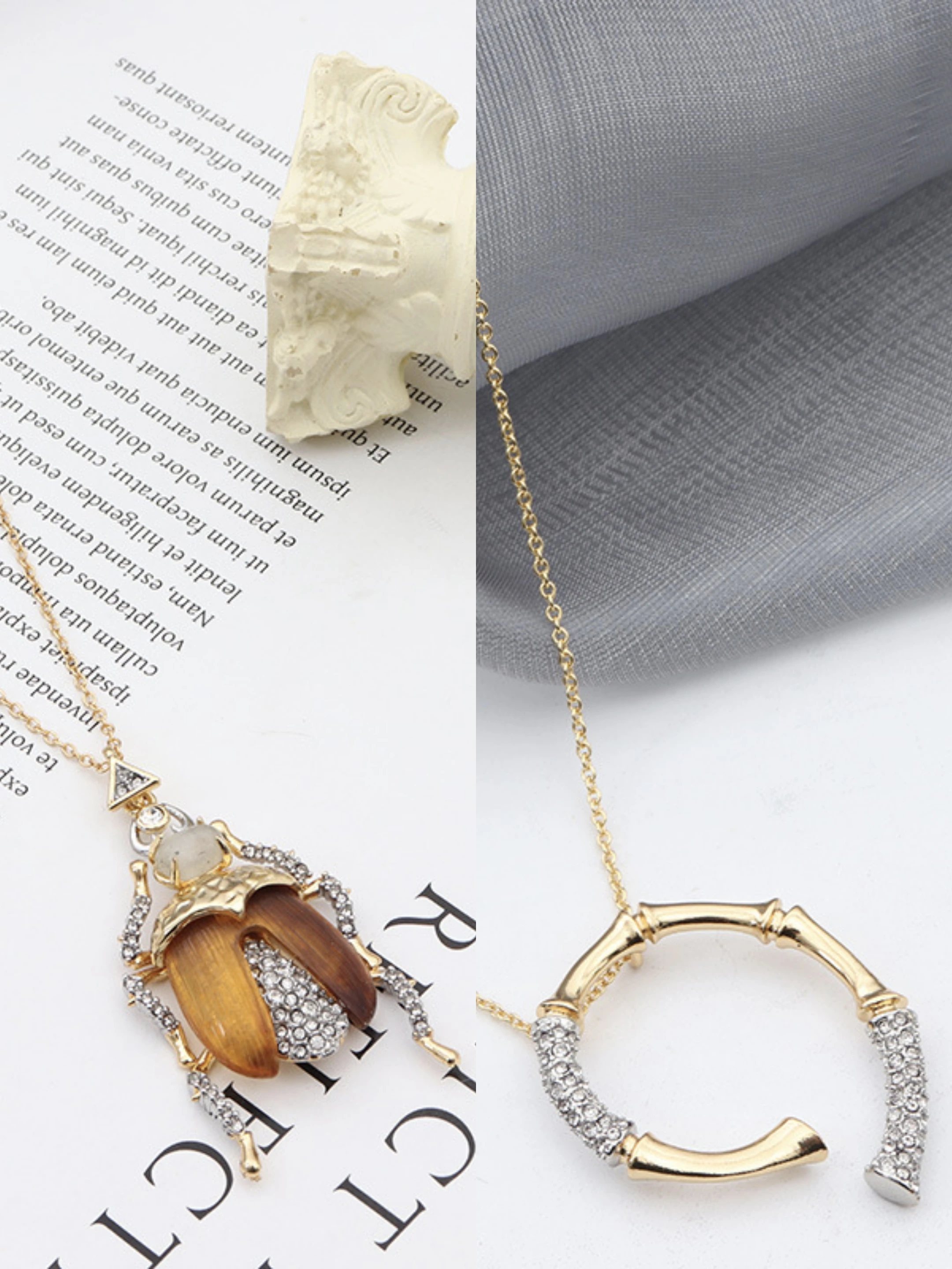 

Luxury Designer Alexi B Original Quality Necklace Beetle U Shape Teardrop Pendant Geometric Chain Choker for Women Birthday Gift