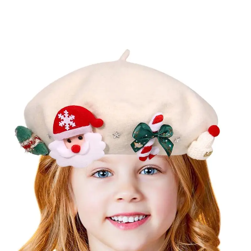 Christmas Theme Beret exquisite and decorative warm keeping hat wool cozy artists painters hat delicate gifts for children