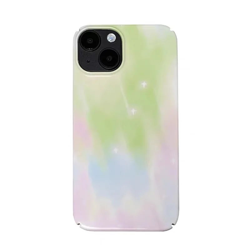 

Pink Green Hazy Ink Painting Phone Case for IPHONE 17 Air 16E 15 PROMAX 14 Plus 13 12 MINI 11 PRO 16Plus XR Acrylic Phone Cover