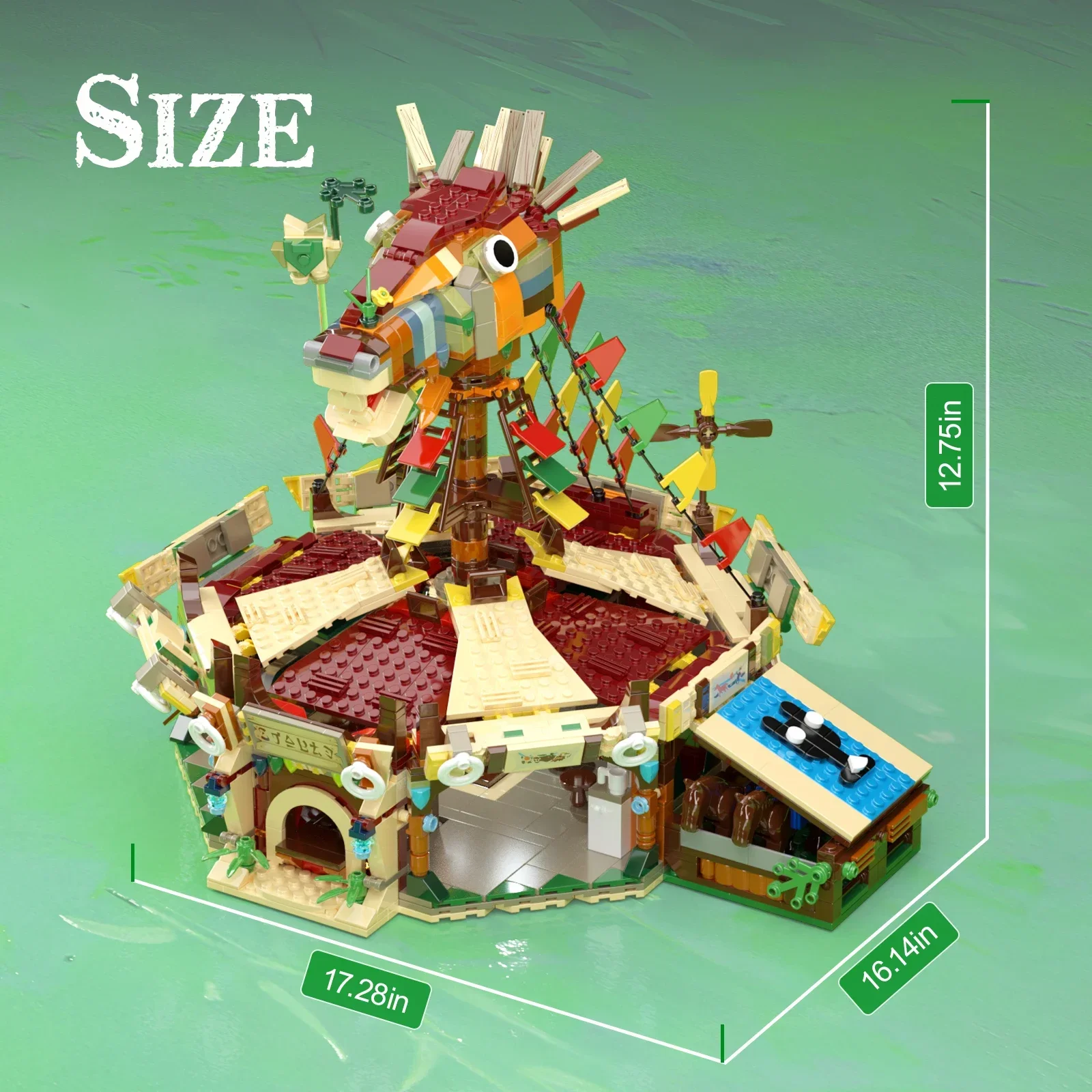 MOC Horse Head Station and Link Building Blocks Kit with Paper Manual from Game Zeldaed Breath Of The Wild Toy Christmas Gifts