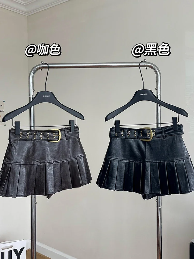 Women Dark Academia Cyber Punk Korean Mini Pleated Skirt Gyaru Coquette 2000s Design Y2k Streetwear Harajuku Grunge E-girl Goth