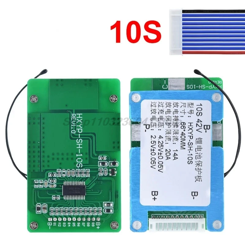 Carte de protection de batterie au lithium avec contrôle de température intégré d'équilibre, cellule polymère BMS, 10S, 42V, 15A, 18650