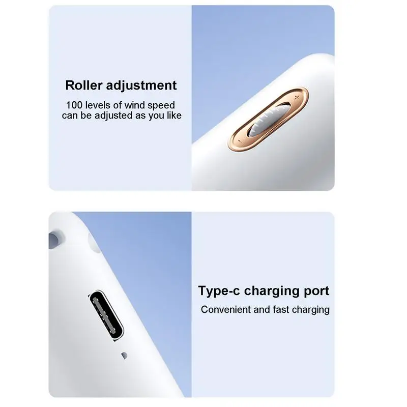 Small Portable Fan Rechargeable Foldable Fan Battery Operated LED Display Pocket Fan Speed Adjustable Hangable Fan For Home